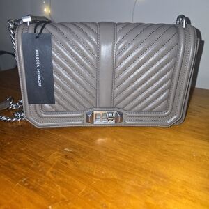 Rebecca Minkoff Taupe Quilted Crossbody Bag